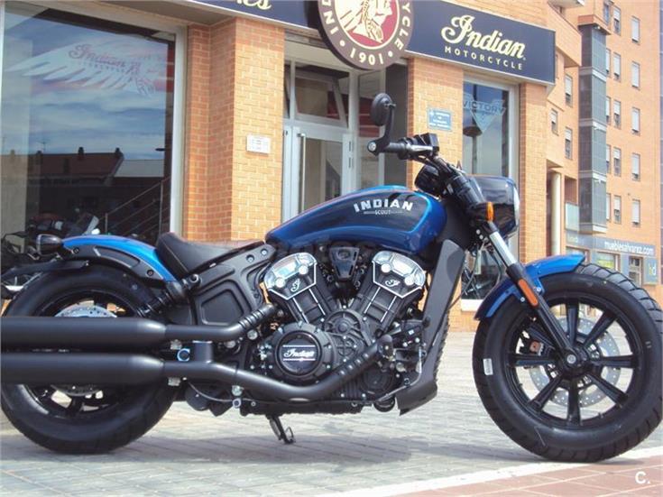 INDIAN scout custom bobber 0 de color ICON BLUE del año ...