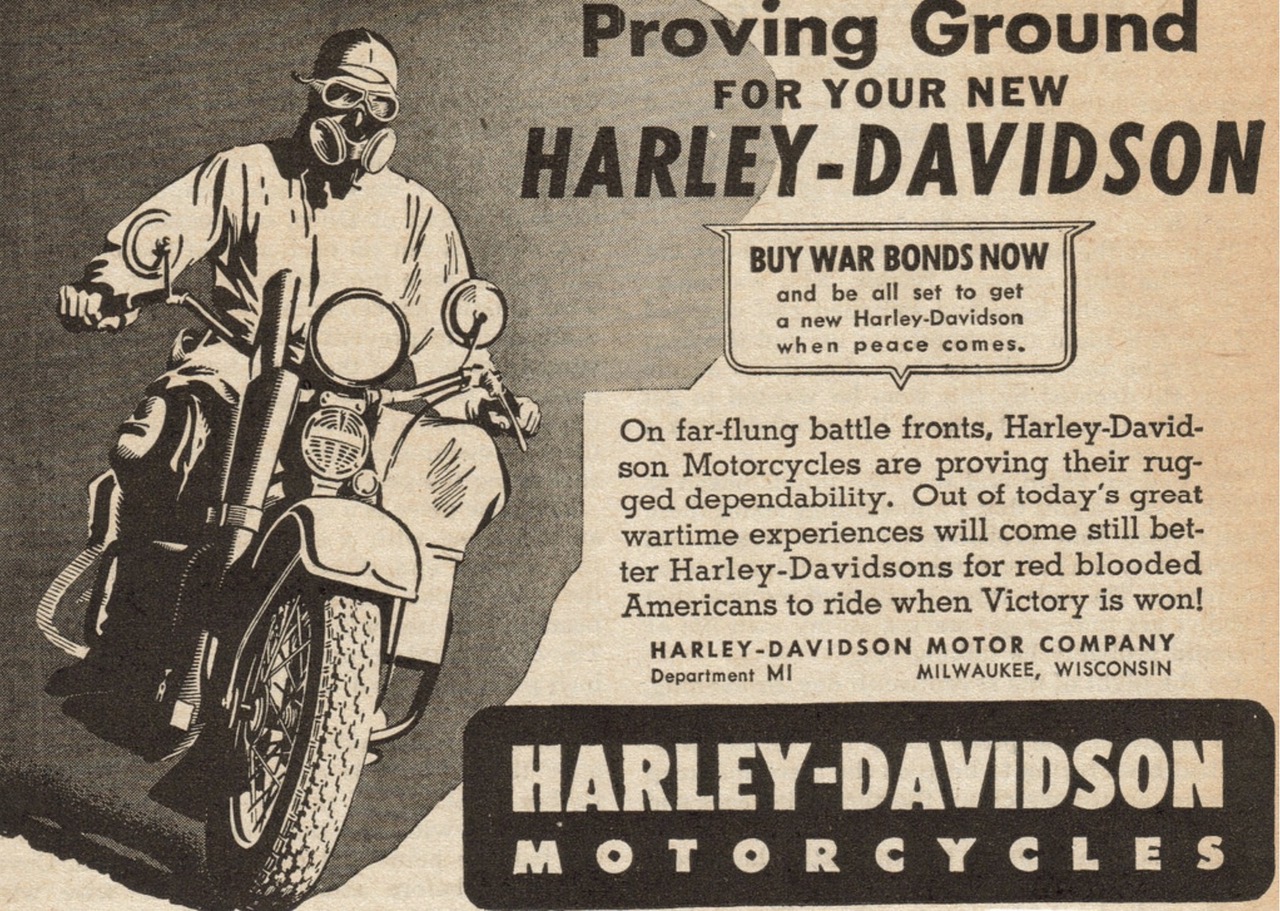 We review the evolution of motorcycle advertising