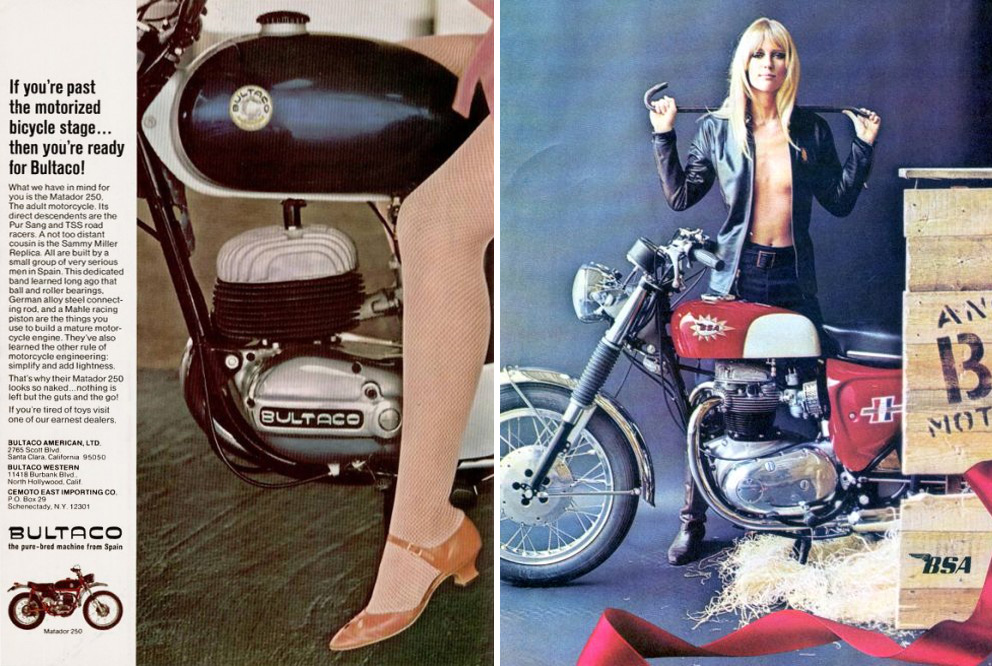 We review the evolution of motorcycle advertising