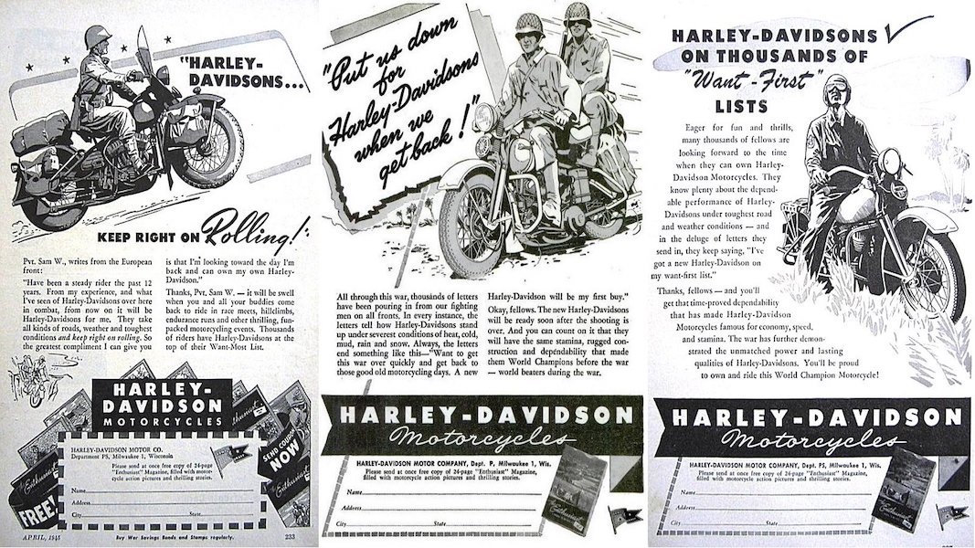 We review the evolution of motorcycle advertising