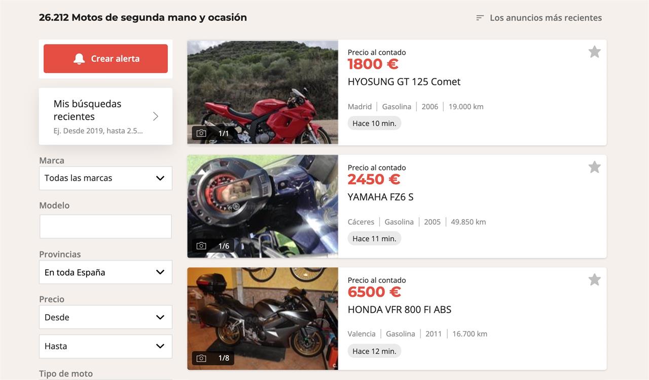 El mejor precio al que podrás vender tu moto lo vas a encontrar en portales de compraventa donde los particulares ponen sus propios anuncios, como en Motos.net.